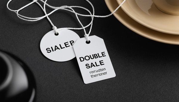 Étiquettes soldes blanc double face 12x8cm : boostez vos ventes !